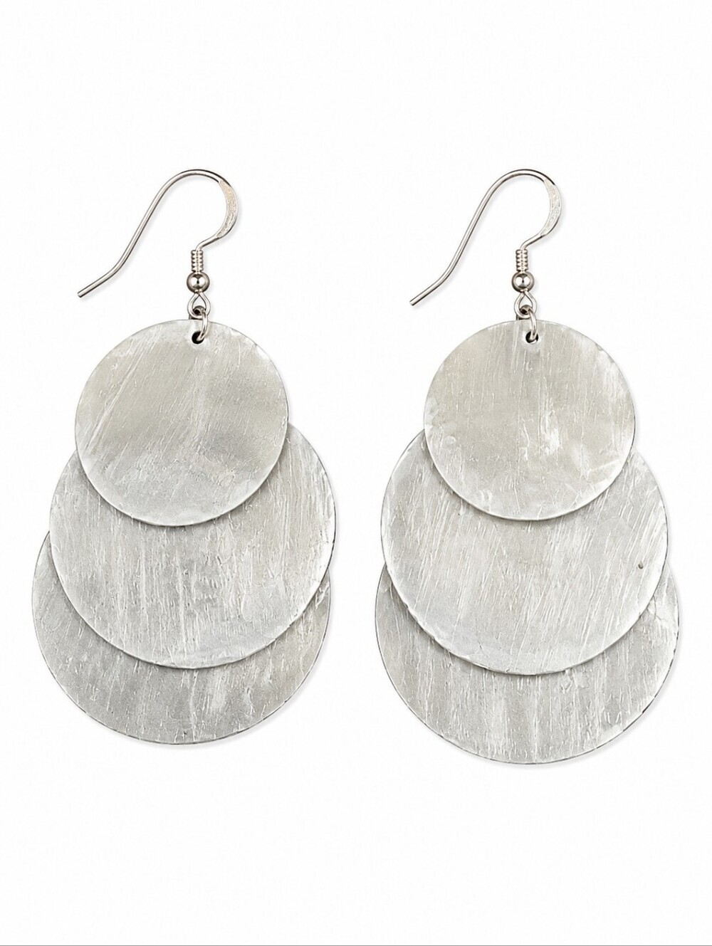 3/$30 Silver Shell Dangle Hook Layered Chandalier Mod Mermaidcore Earrings